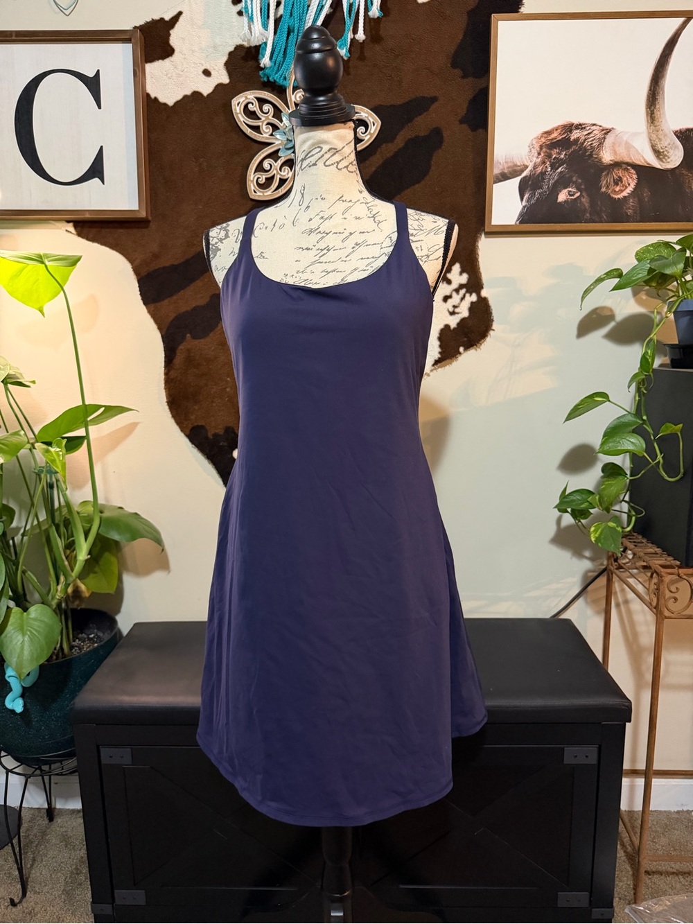 HALARA Navy Blue Scoop Neck Sleep Chemise